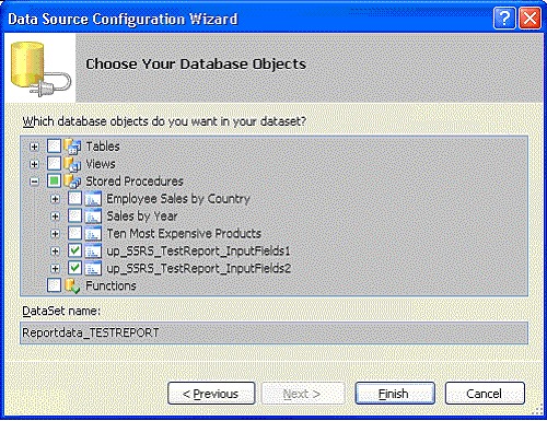 Choose your database objects